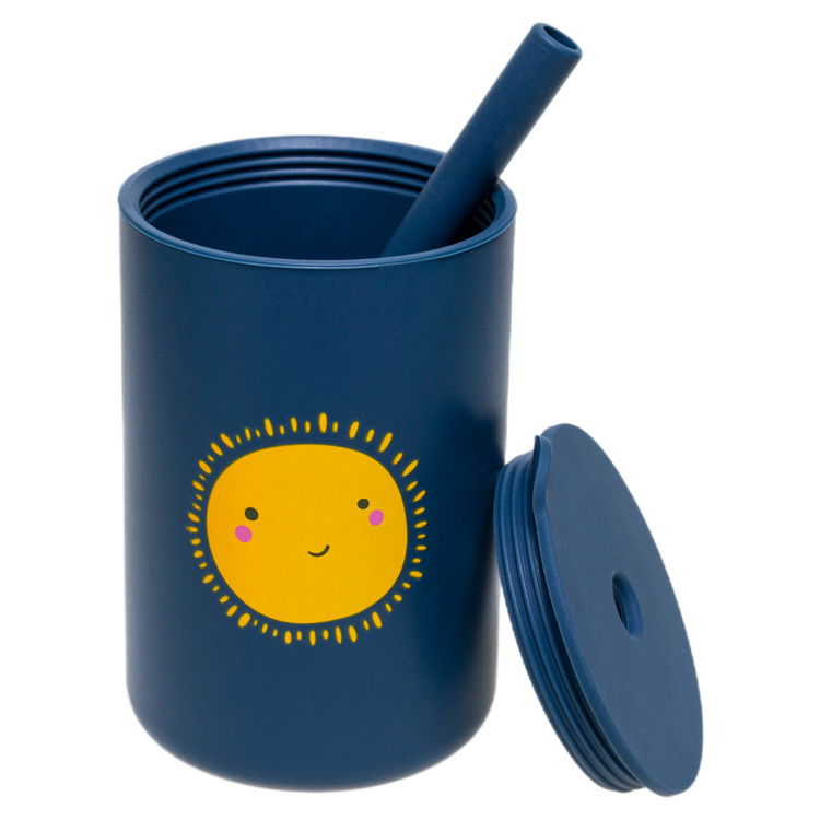 Силиконова чаша със сламка