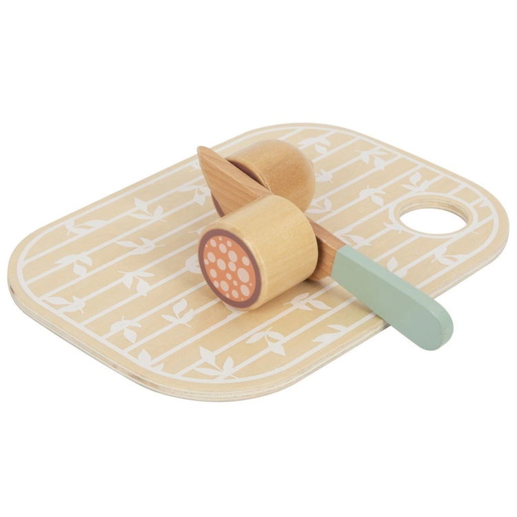 Дървени плодове и зеленчуци за рязане в кутия 3в1