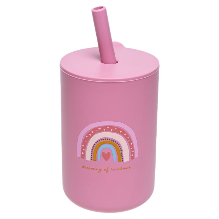 Силиконова чаша със сламка