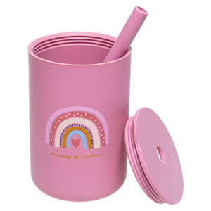 Силиконова чаша със сламка