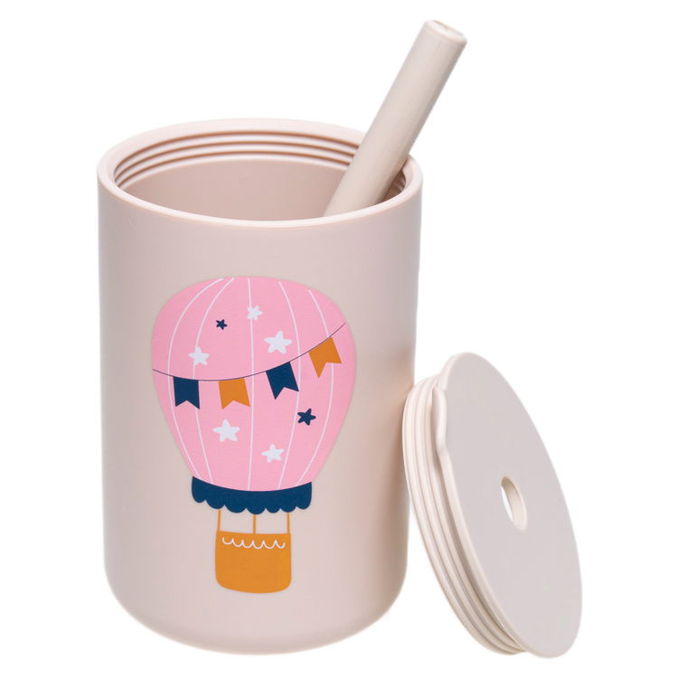 Силиконова чаша със сламка