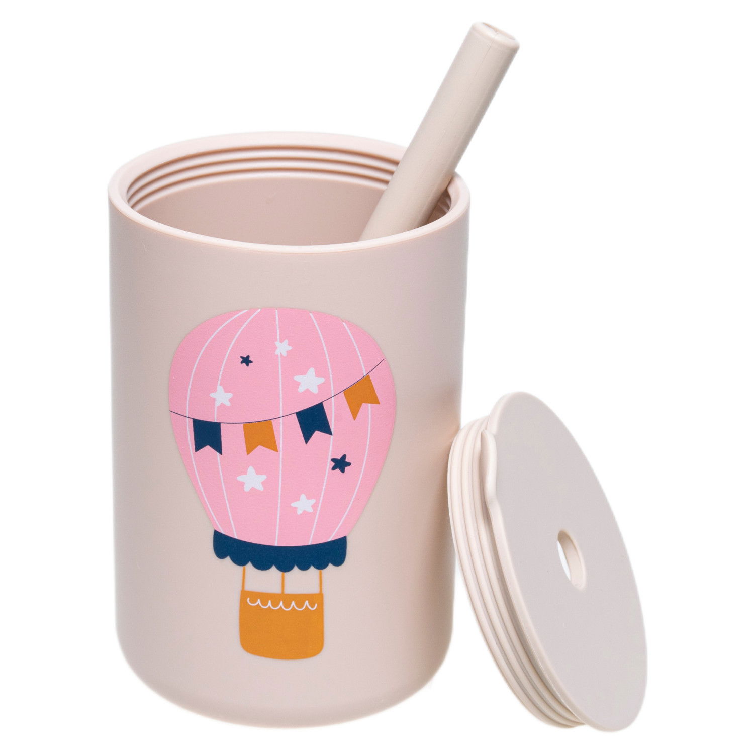 Силиконова чаша със сламка