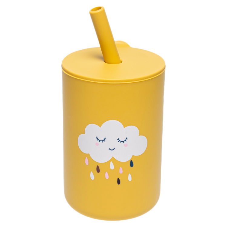 Силиконова чаша със сламка