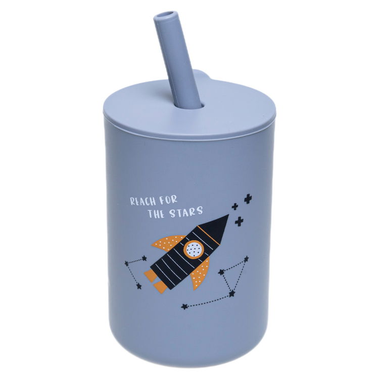 Силиконова чаша със сламка