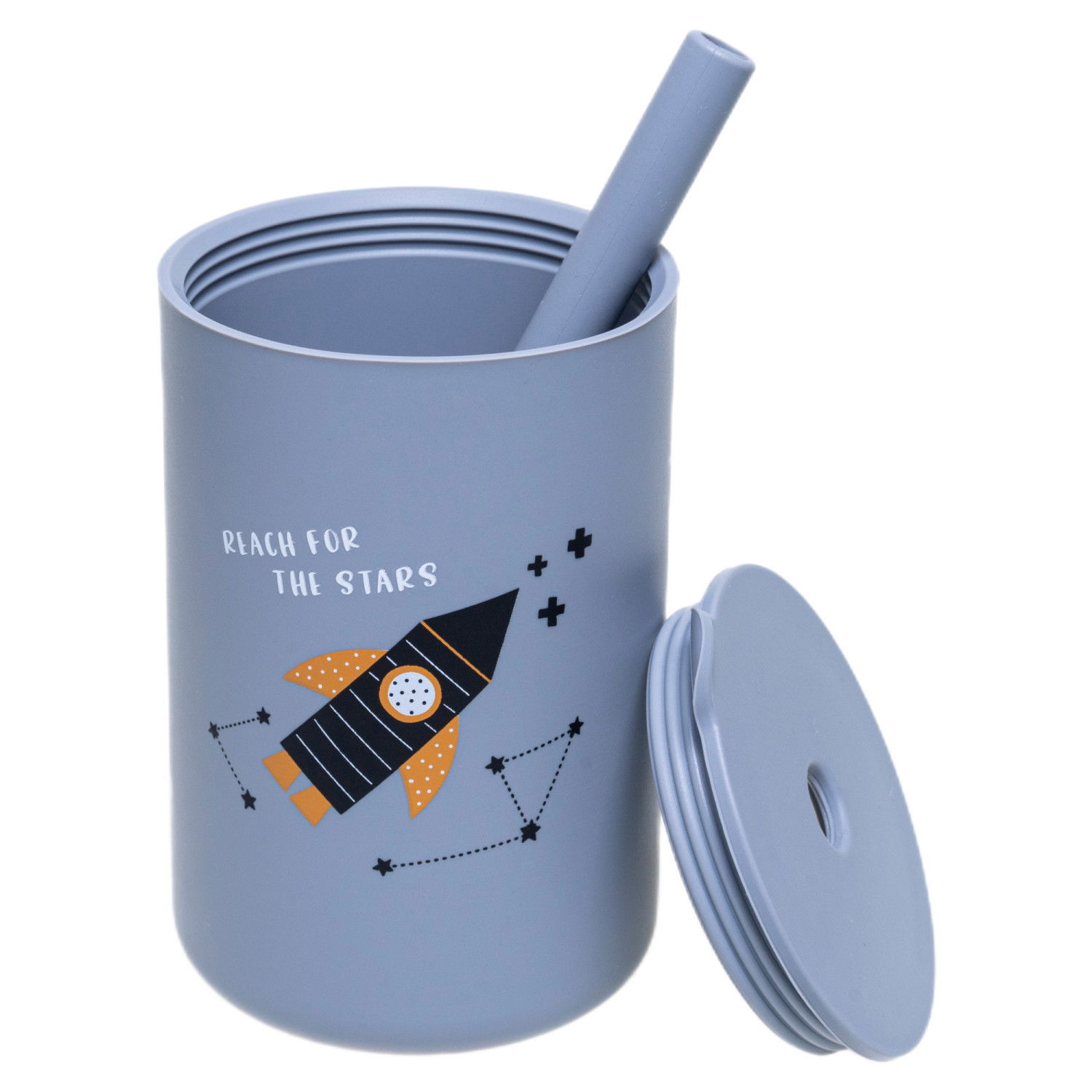 Силиконова чаша със сламка