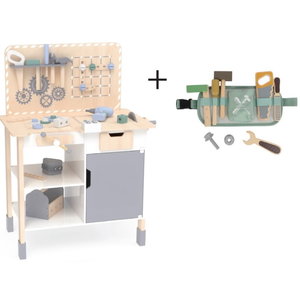 Дървена работилница с инструменти + колан за инструменти