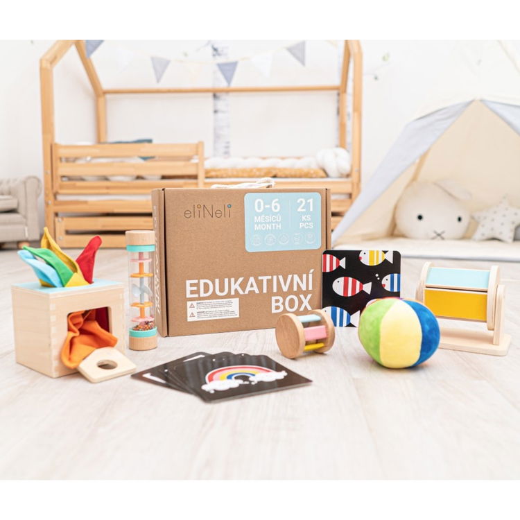 Образователна Монтесори кутия за бебета 0-6 месеца