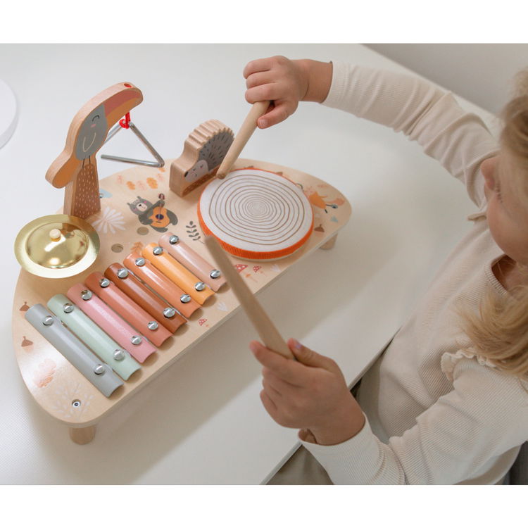 Дървена музикална маса Животни