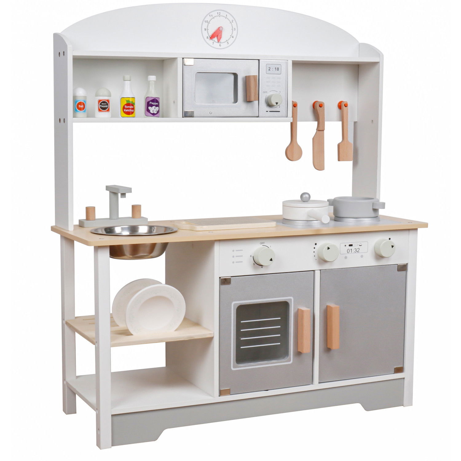 Детска дървена кухня с аксесоари Ели