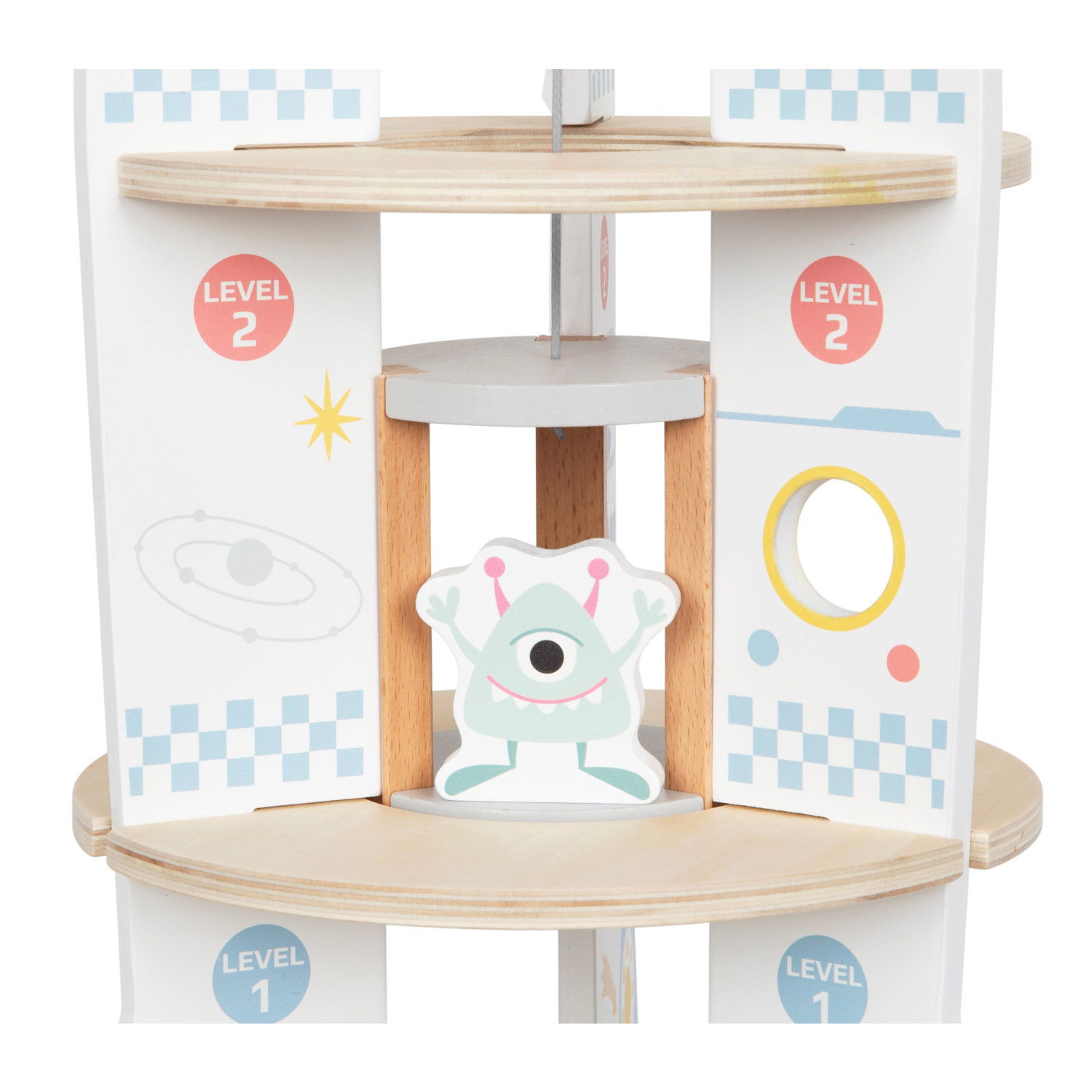 Дървена ракета с асансьор и аксесоари