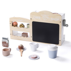 Дървена кафе машина и магазин