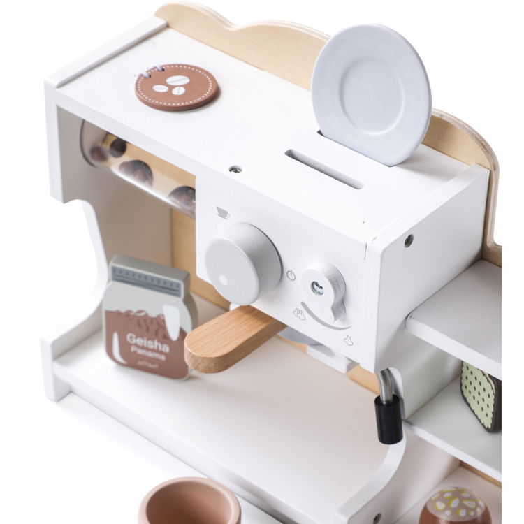 Дървена кафе машина и магазин