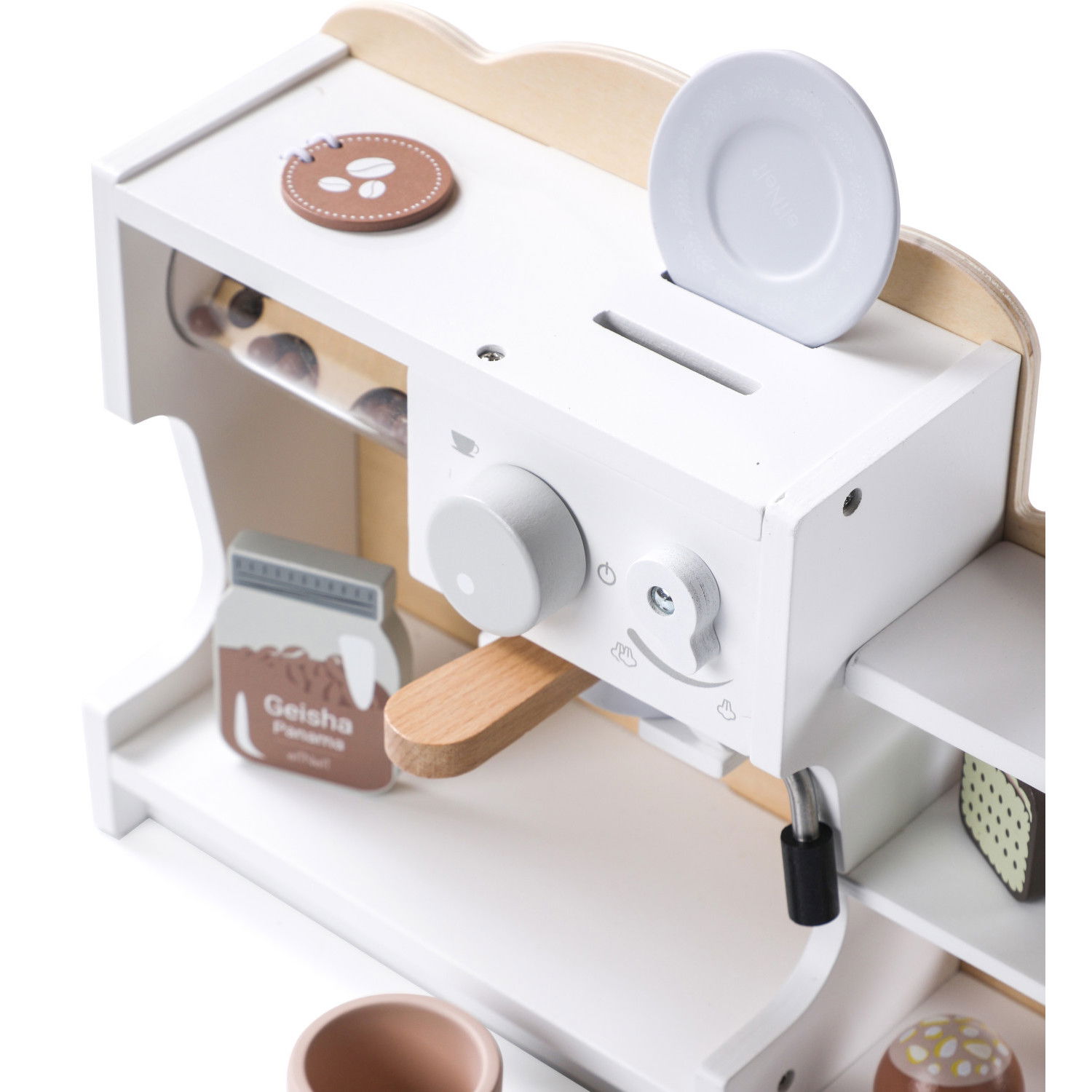 Дървена кафе машина и магазин