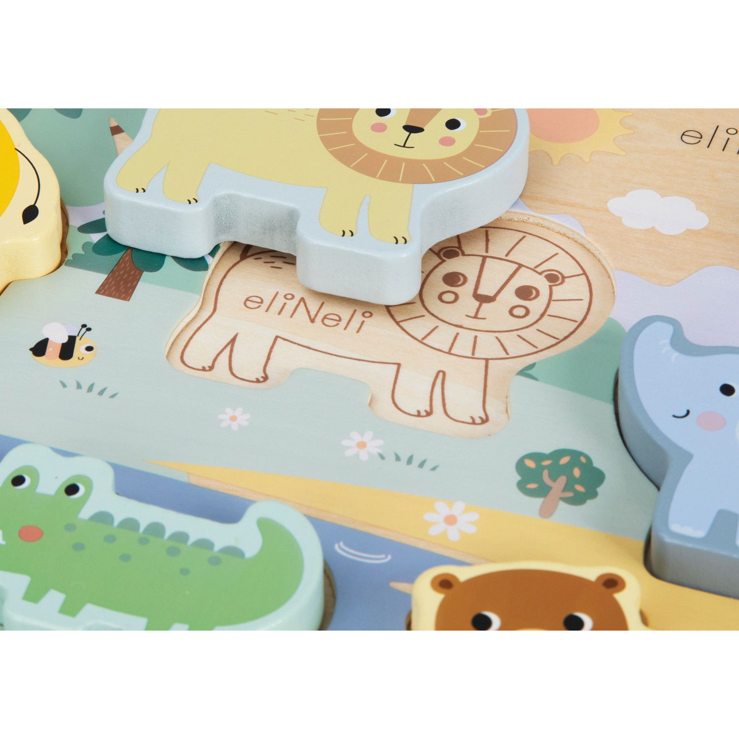 Дървен пъзел Зоопарк