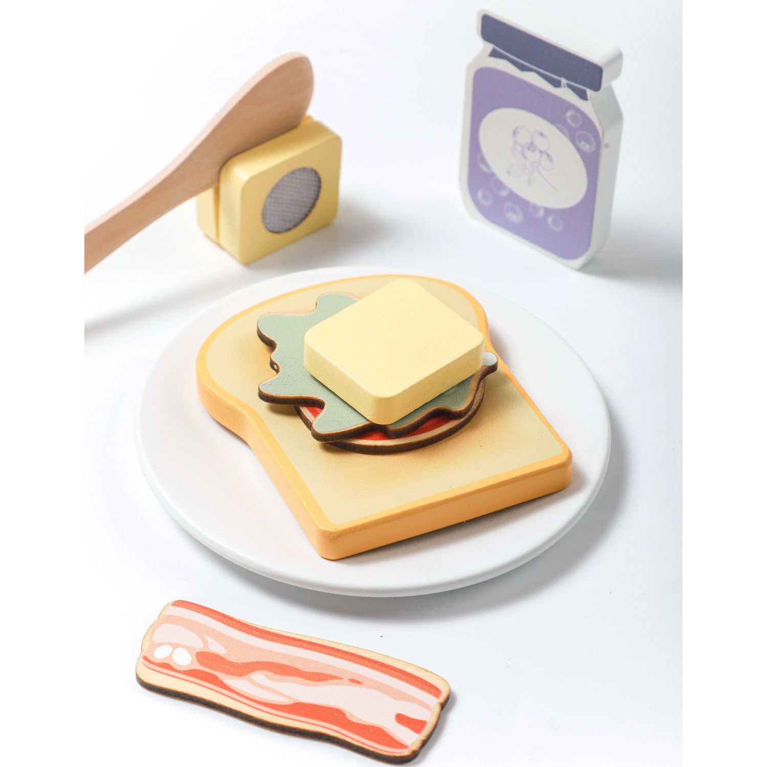 Дървен тостер с аксесоари