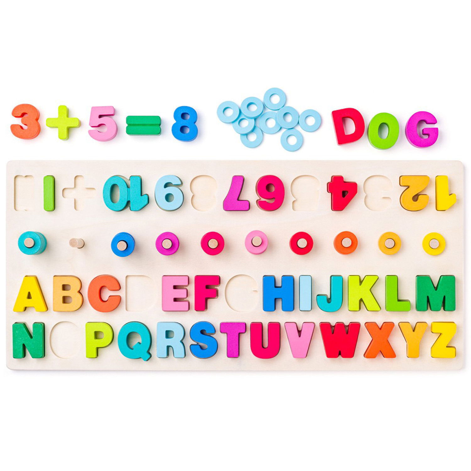 Дидактическа дъска с букви и цифри, броене и смятане до 10