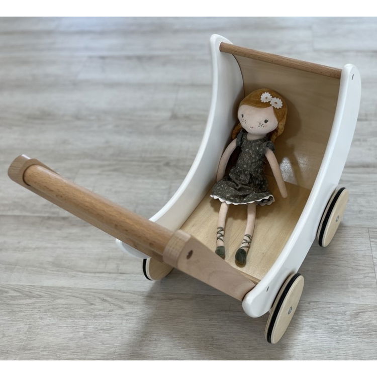 Дървена количка за кукли
