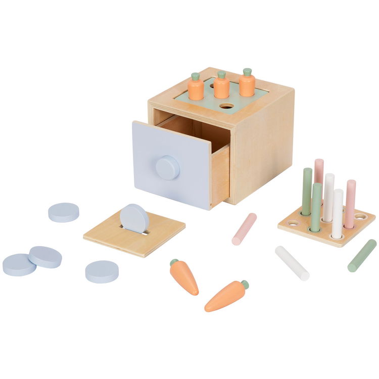 Дървена образователна кутия 3 в 1