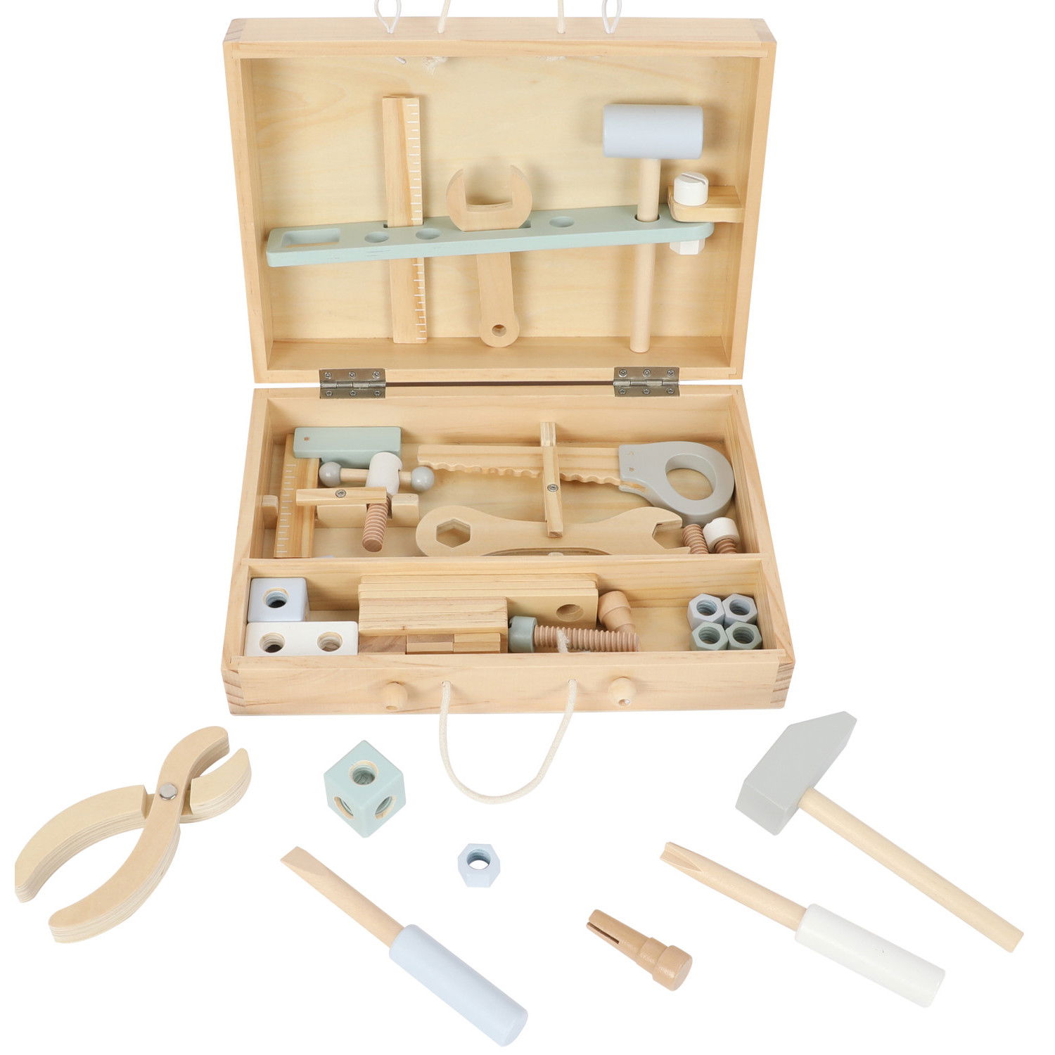 Дървени детски инструменти в кутия