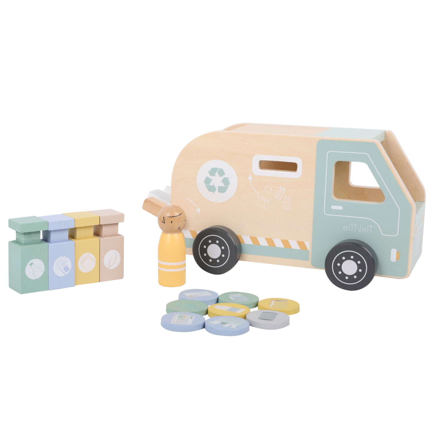 Дървен камион за боклук