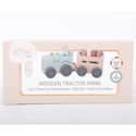 Дървен трактор с ремарке и аксесоари