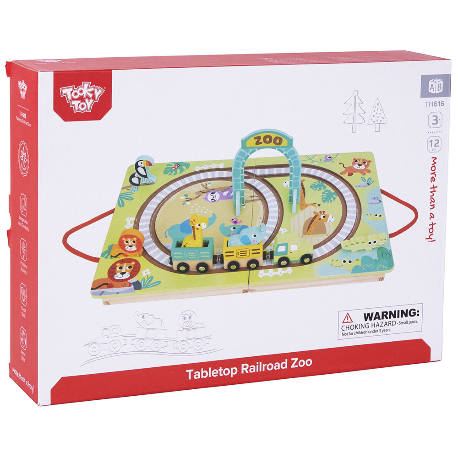 Дървено влакче с релси, в куфарче