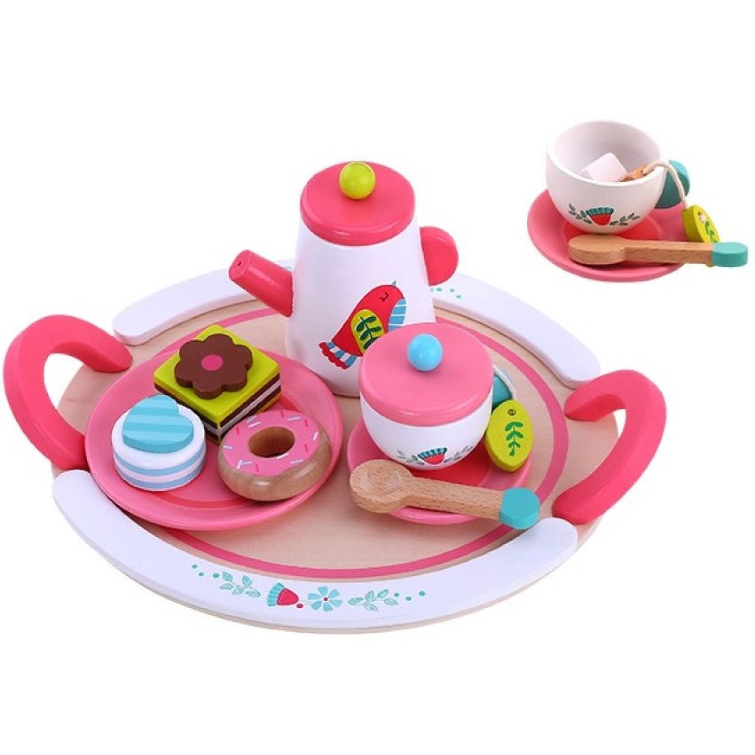 Дървен сервиз за чай