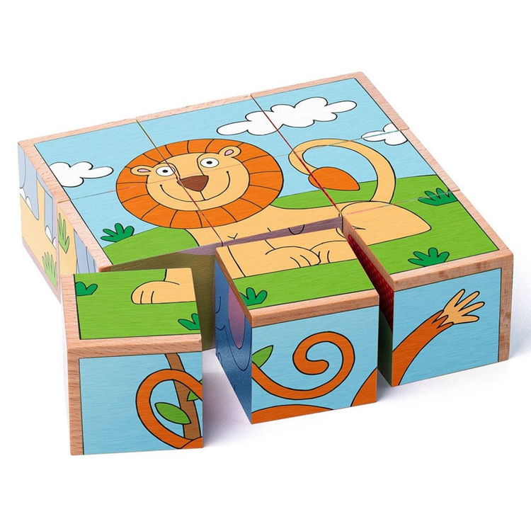 Дървен пъзел с кубчета, Диви животни