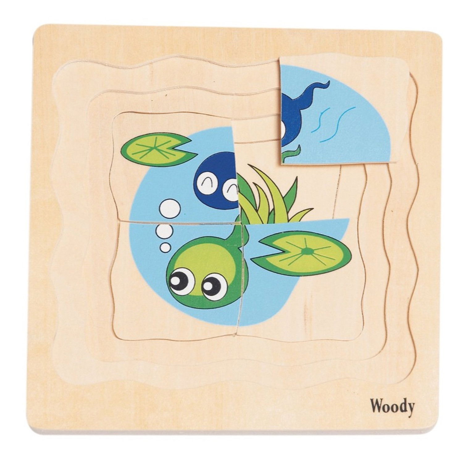 Дървен многослоен пъзел Жаба