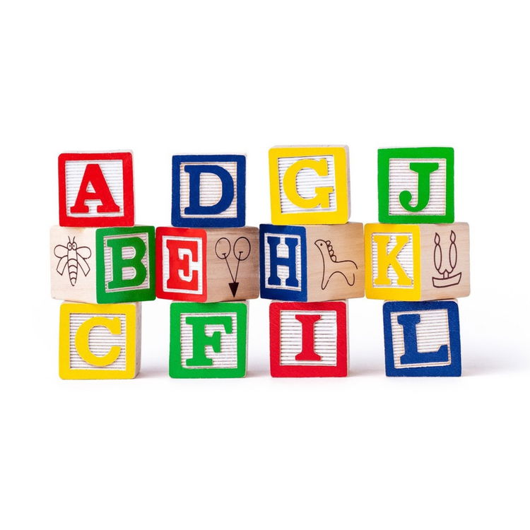 Дървен цветен конструктор с количка