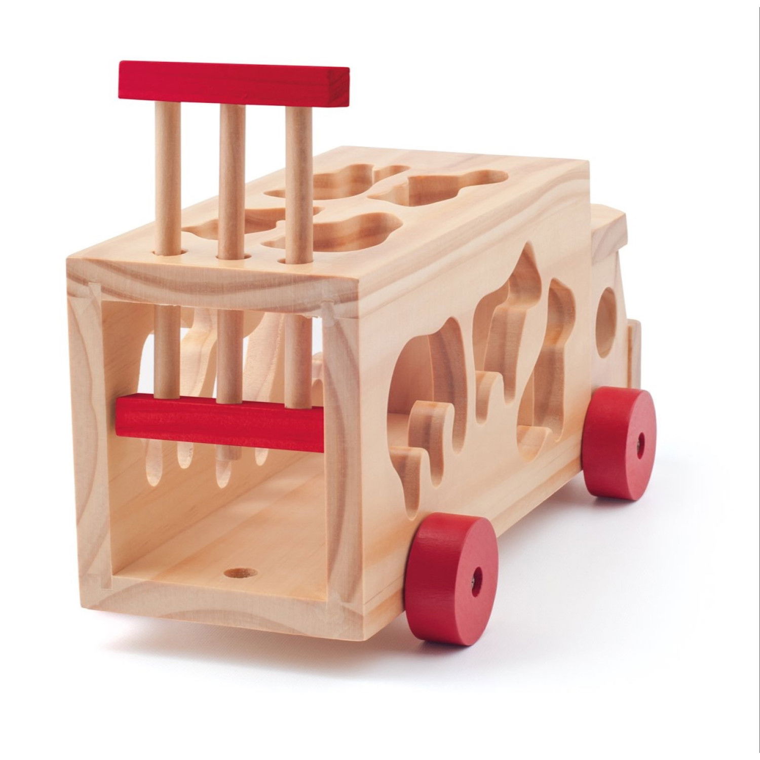 Дървен камион - сортер с животни