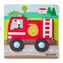 Дървен бебешки пъзел Пожарникар