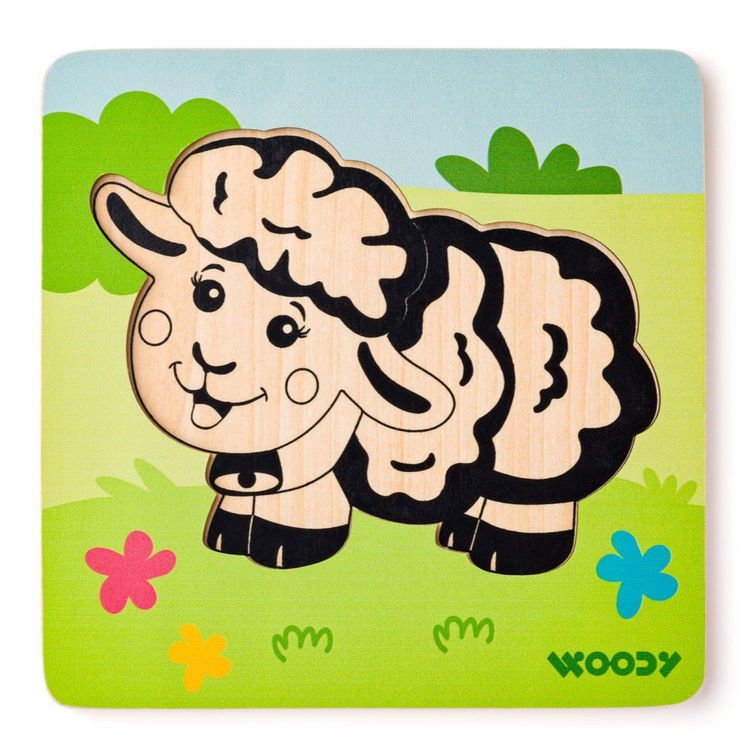 Дървен бебешки пъзел Овца