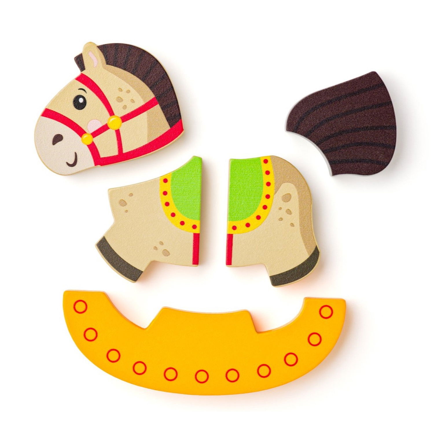 Дървен бебешки пъзел Конче