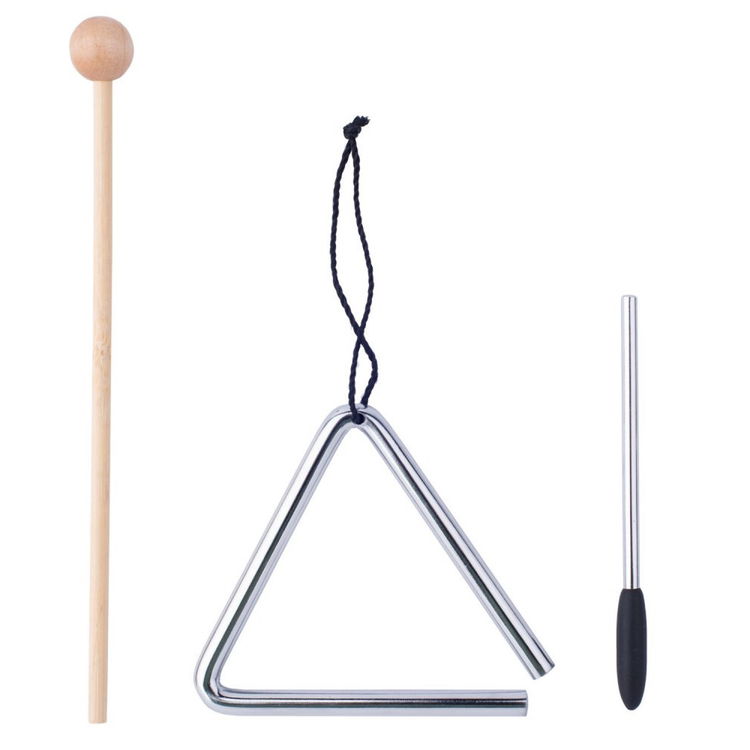 Комплект дървени музикални инструменти с триъгълник