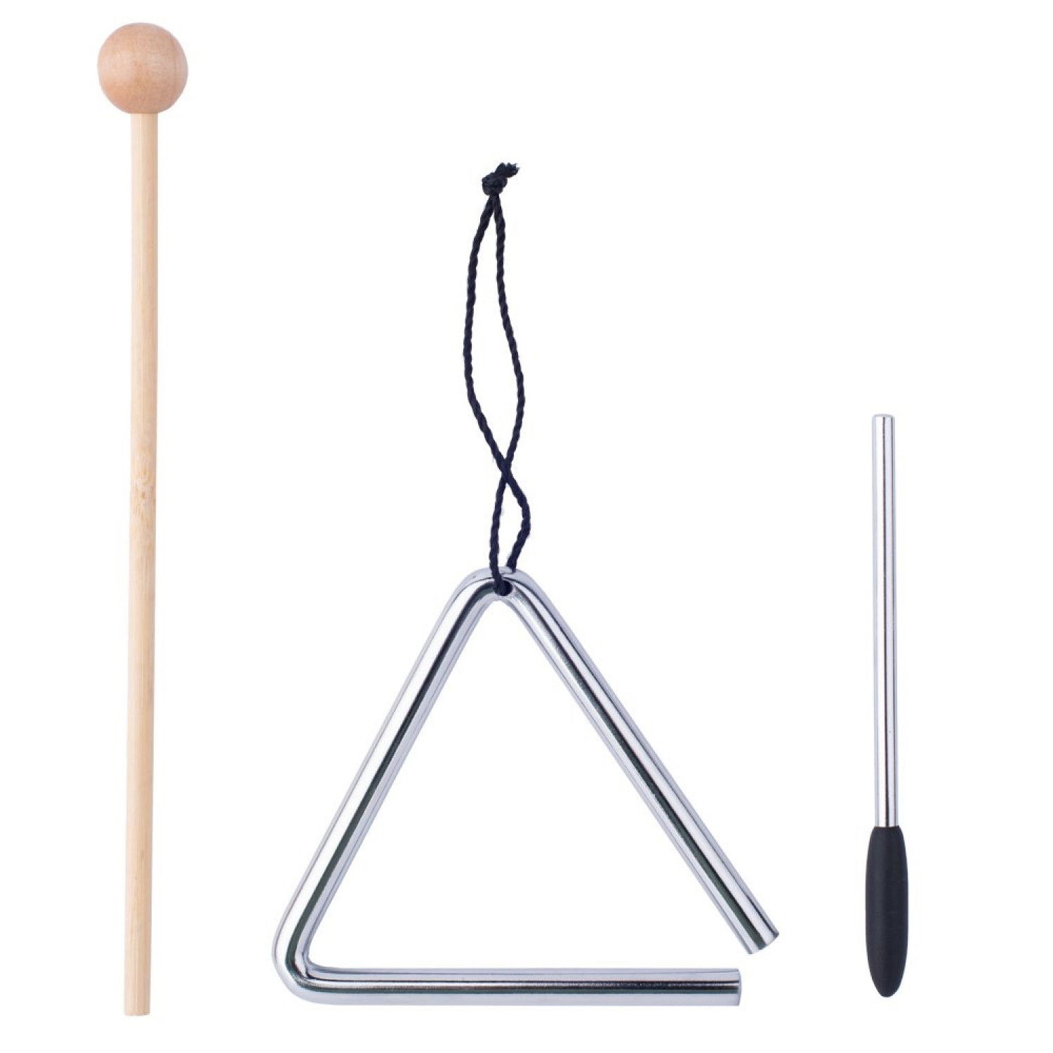 Комплект дървени музикални инструменти с триъгълник