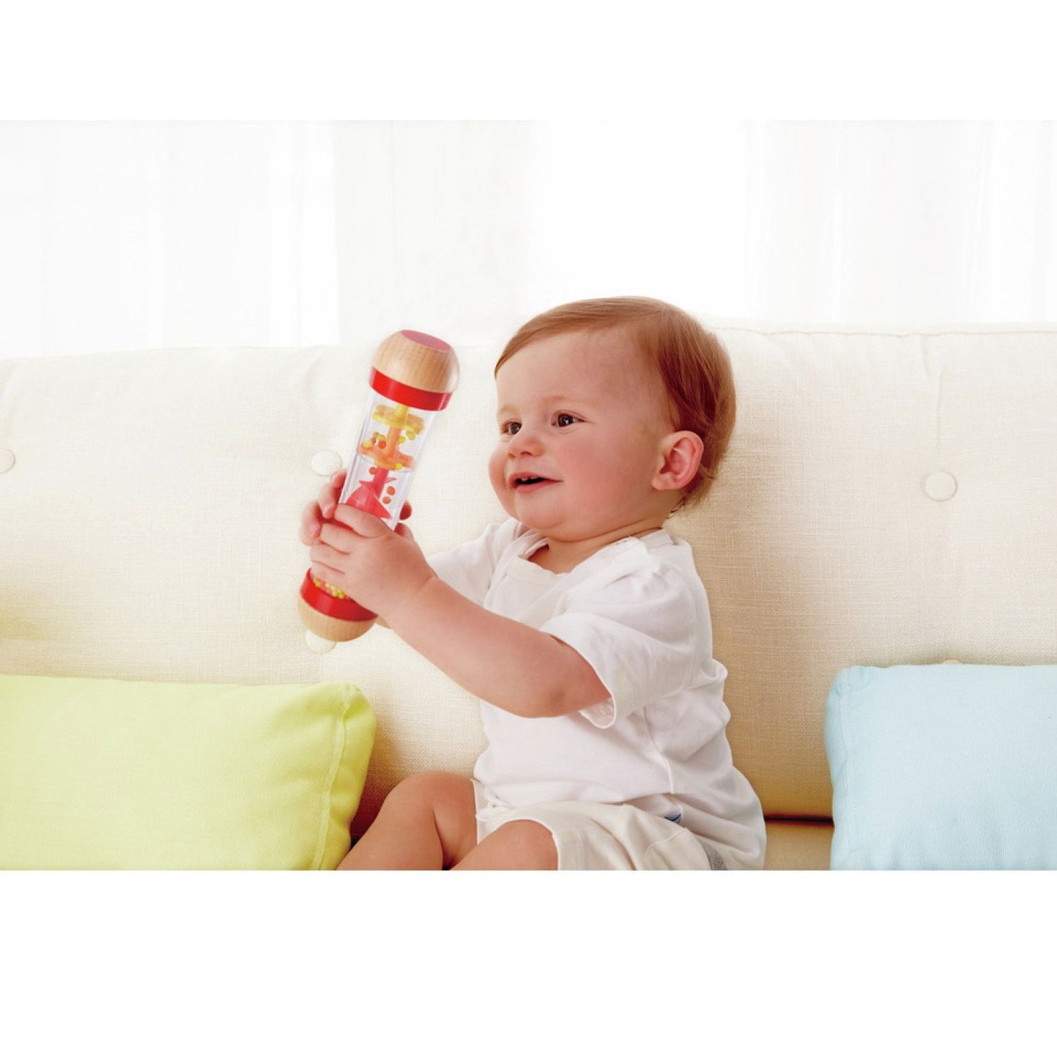 Дървена бебешка дрънкалка - Дъждовни капки с мъниста, Hape