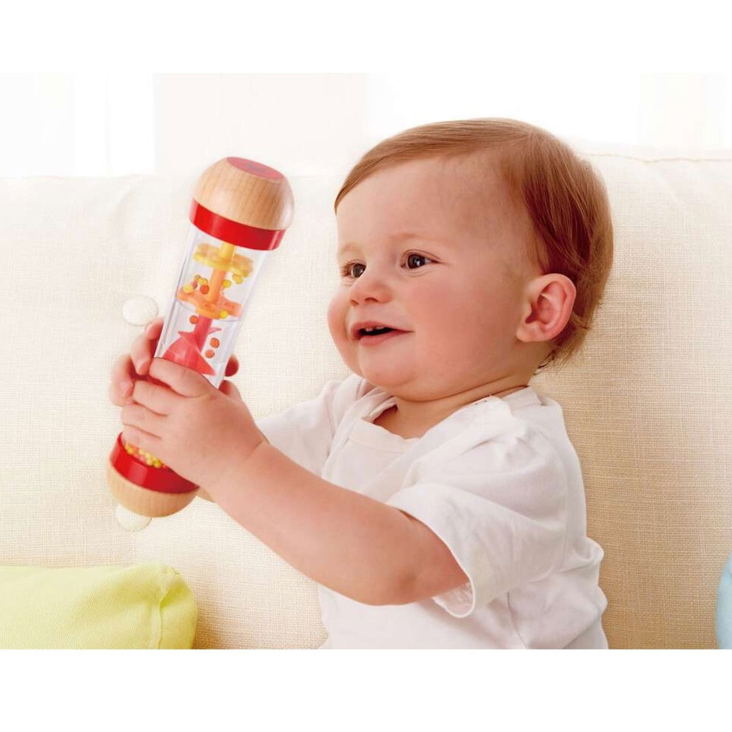 Дървена бебешка дрънкалка - Дъждовни капки с мъниста, Hape