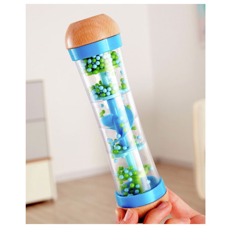 Дървена бебешка дрънкалка - Дъждовни капки с мъниста, Hape