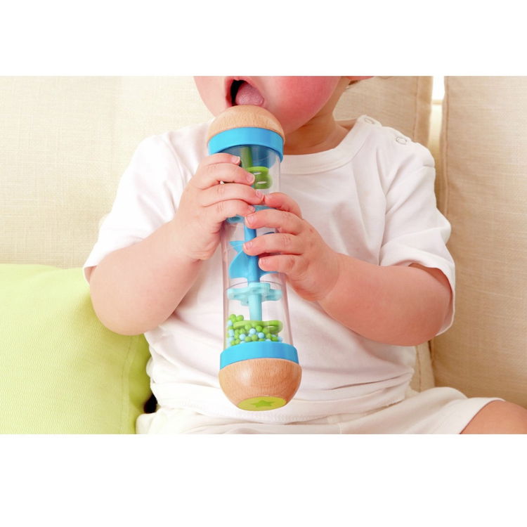 Дървена бебешка дрънкалка - Дъждовни капки с мъниста, Hape