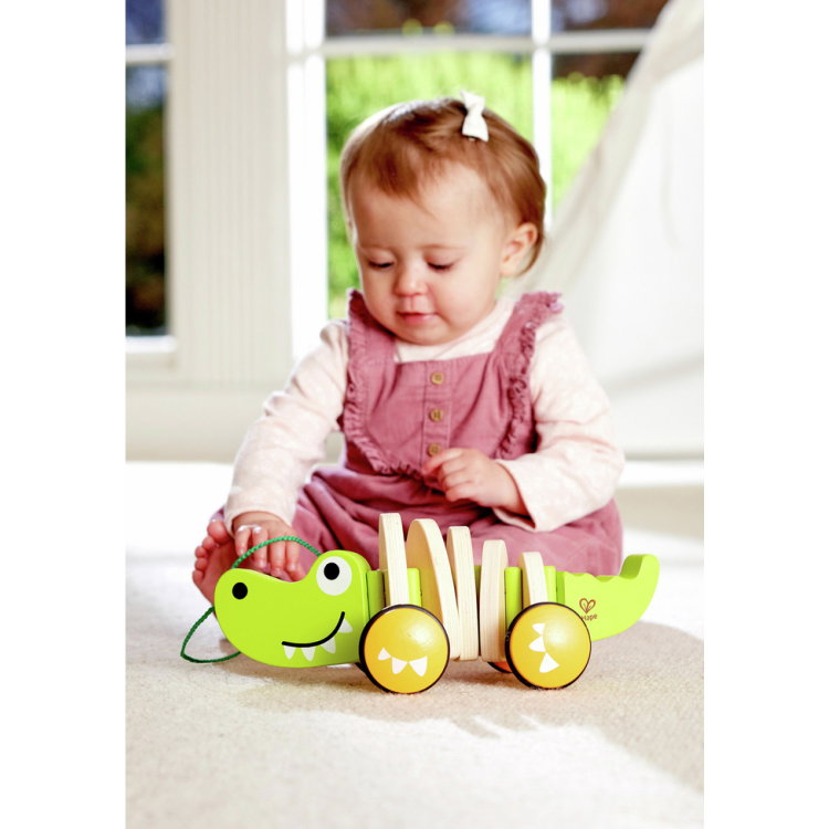 Дървена играчка за дърпане Крокодил, Hape