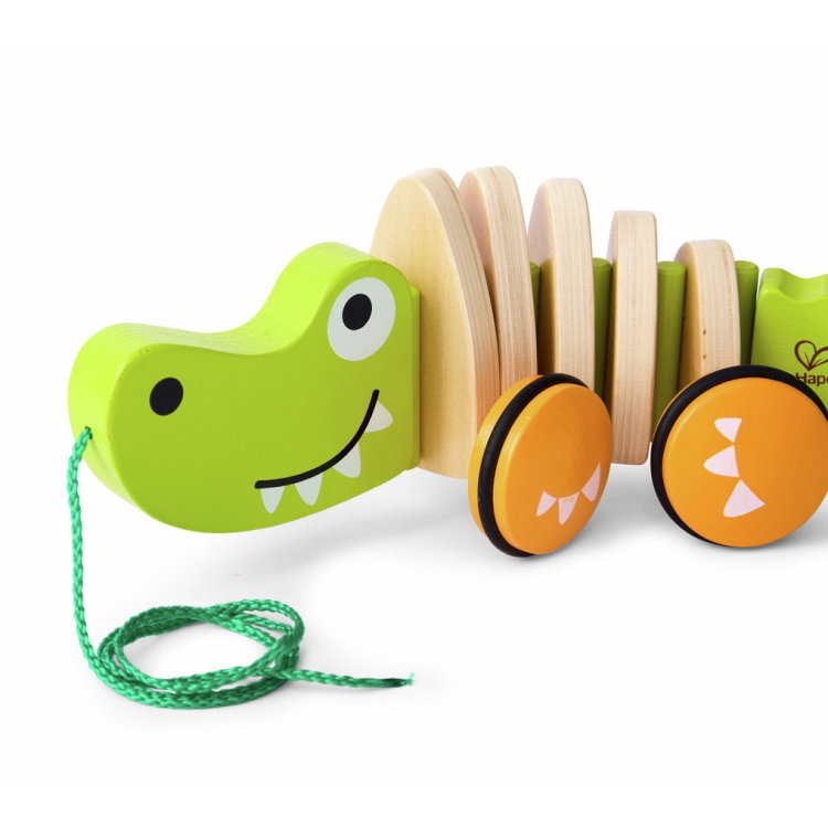 Дървена играчка за дърпане Крокодил, Hape