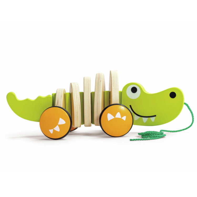 Дървена играчка за дърпане Крокодил, Hape