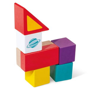 Дървен конструктор Космически чудовища, 50 части, Hape