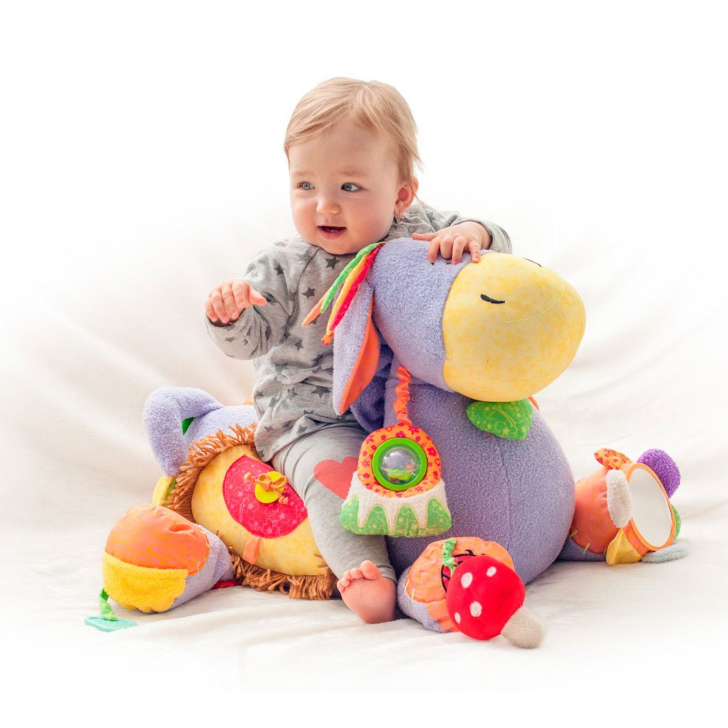 Плюшено магаре Лаки за яздене и игра