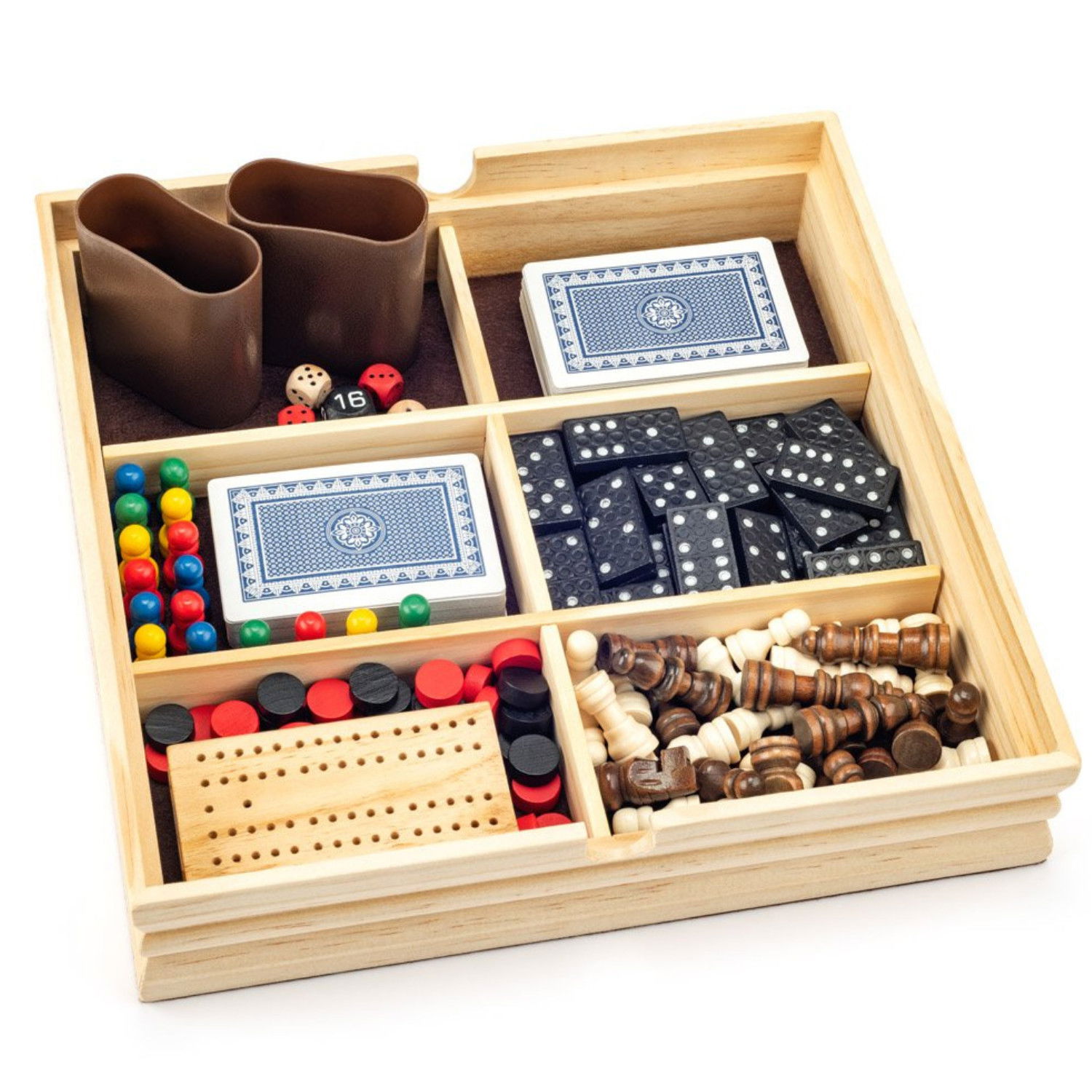 Дървен комплект класически настолни игри