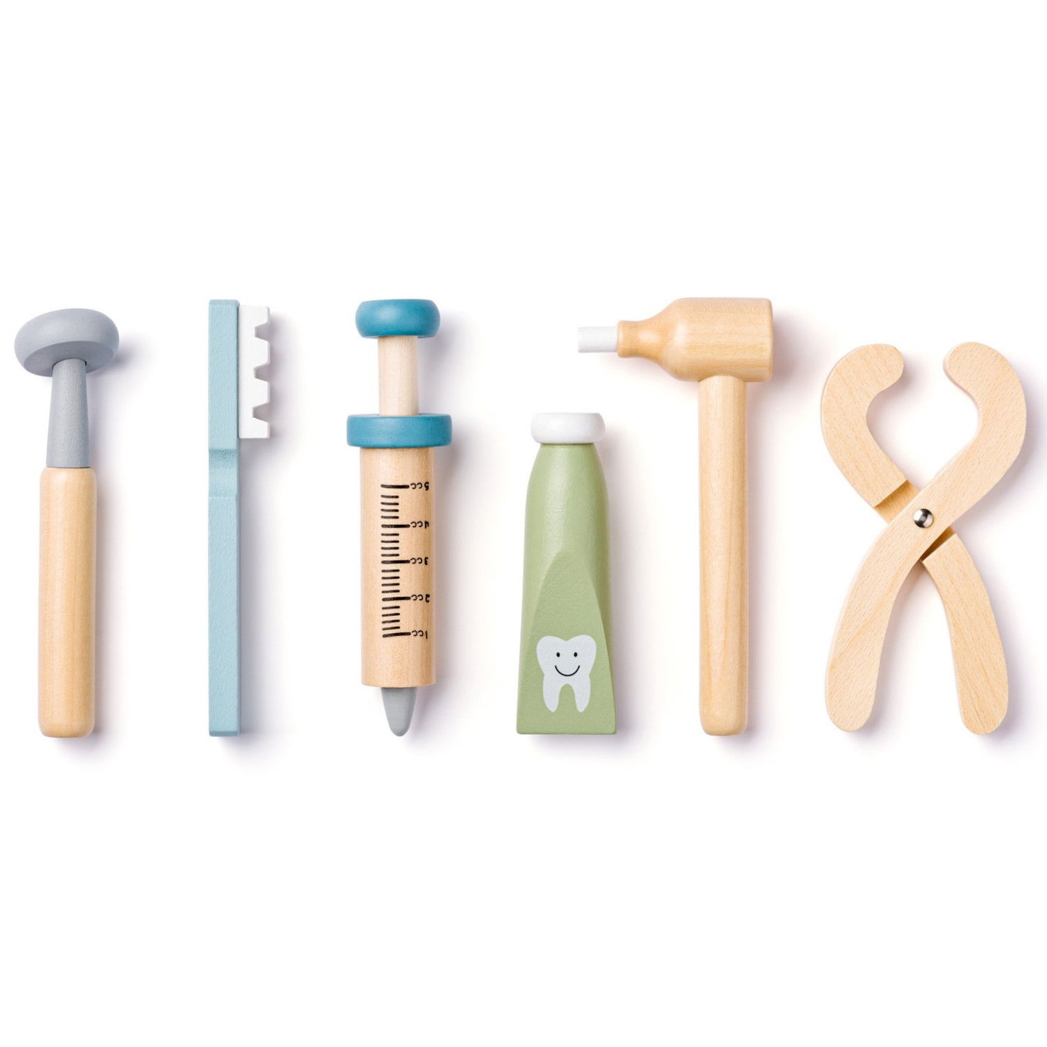 Дървен зъболекарски комплект в метално куфарче