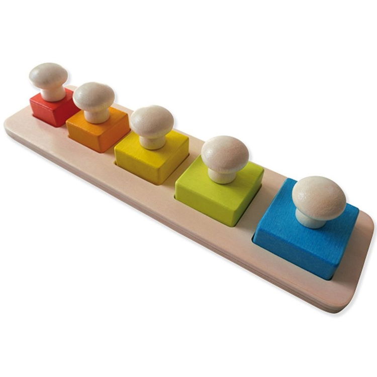 Квадратен дървен пъзел с големи дръжки, Цветове и размери