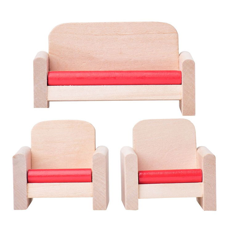 Дървена къща за кукли с аксесоари