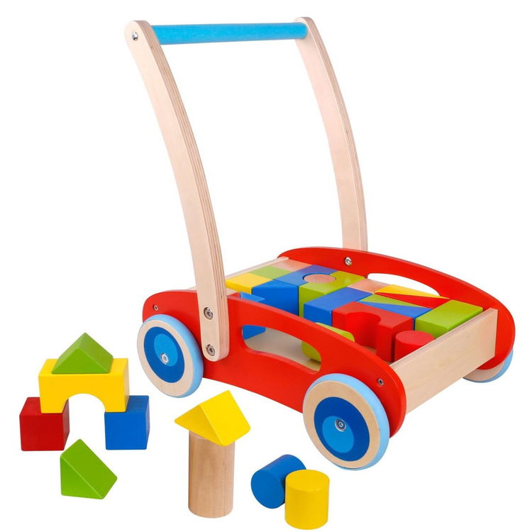 Дървена играчка бебешка проходилка, 2 в 1